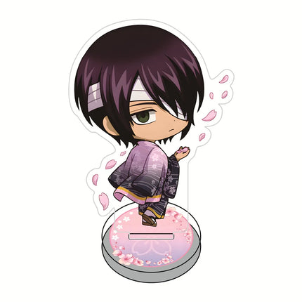 Gintama 10cm Blue Cherry Blossom Kimono Themed Acrylic Stand Figures keychain Anime Collectible Standee, Desk Decor Gift for Fan