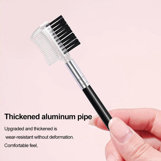 Dual-Headed Eyebrow Comb Makeup Brush Beauty Tool Professional Lash & Brow Comb, Dual-Sided Brush Creates Groomed Lashes & Brows