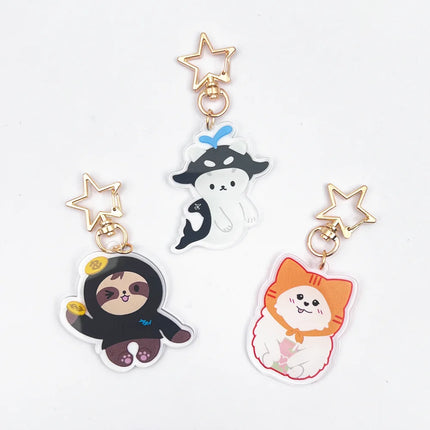 Thailand Stars Samruay Polcasan Muv Cosplay Key Chain Cartoon Acrylic Keychains Bag Pendant Keyring Fans Accessories Gift