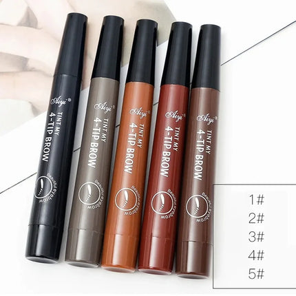 4 Point Eyebrow Pencil 4 Prong Tip Eyebrow Pen 4 Fork Eyebrow Pencil Waterproof Liquid Eyebrow Pencil Long Lasting Like Real