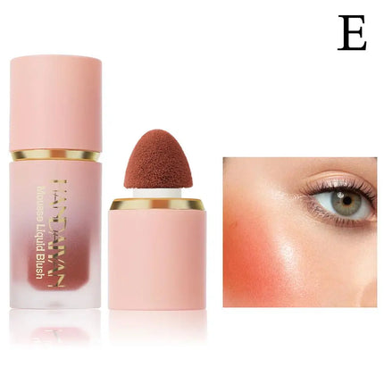 Matte Glitter Face Liquid Blusher Smooth Cheek Eye Mousse Blush Highlighter Stick Rouge Waterproof Contour Makeup