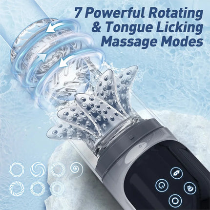 Automatic Male Masturbator Cup with 7 Sucking Rotating Licking Modes Pocket Pussy Stroker Realistic Blowjob Penis Pump for