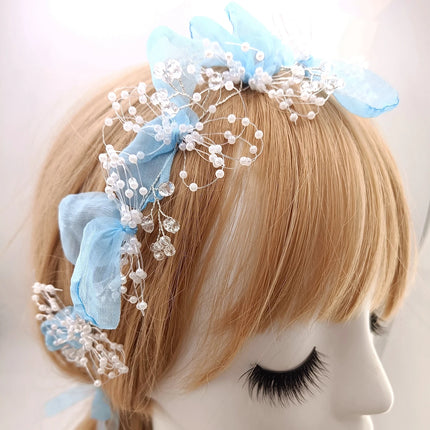 Sweet Butterfly Wreath Headband For Kids Children's Forest Style Hairbands Princess Flower Hair Band Flower Girl Headpiece