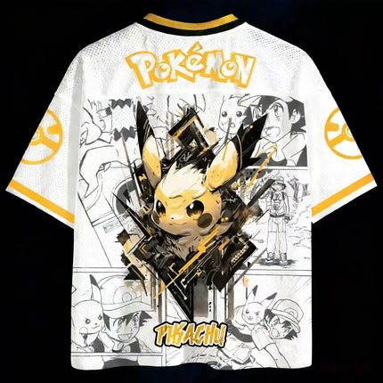 Summer 2026 Pokemon Series Themed Baseball Suit 3D Printed Breathable Quick Drying Short-sleeved T-shirt Adult Parent-child Top
