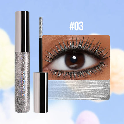 MLSMILE Shiny Pearlescent Colorful Mascara Waterproof Sweat Proof Quick Dry Lasting Matte Blue Mascara Glitter Gold Eyelashes
