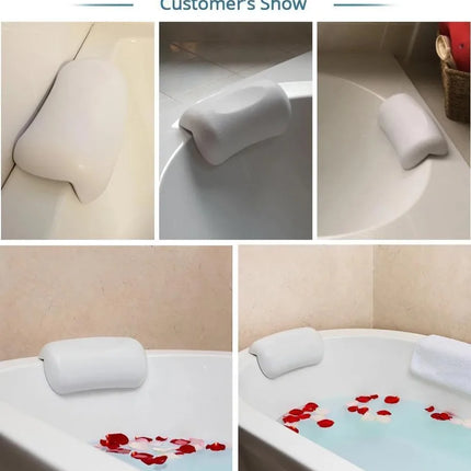 Non-slip Bathtub Headrest Cushion SPA Bath Pillow Soft Waterproof Bath Pillows with Suction Cups Easy To Clean for Bathroom