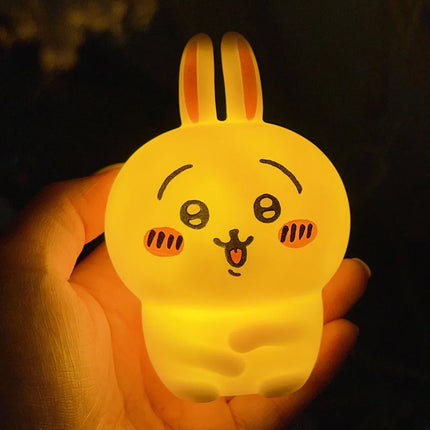 Chiikawa Anime LED Night Light  Hachiware  Usagi Rabbit Lamp Bedroom Desktop Decor Birthday Gift for Children Best Gift Toy