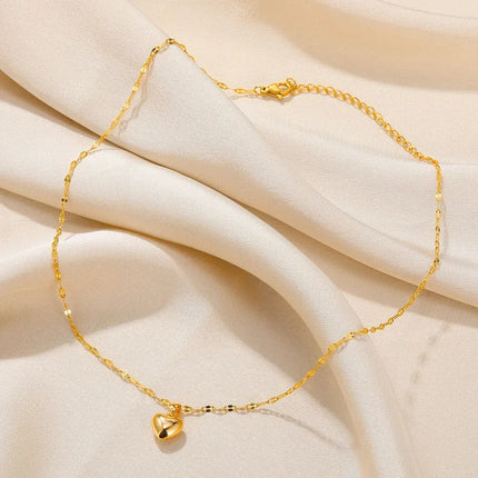 Stainless Steel Love Heart Necklace For Women 2025 New Trendy Lip Chain Simple Luxury Love Pendant Necklace Jewelry Gift
