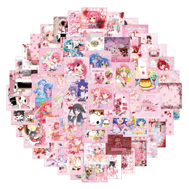 80pcs Cartoon Cute Cutecore Hand Account Decoration DIY Stationery Mobile Laptop Sticker