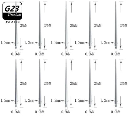 10pcs G23 Titanium Piercing Body Piercing Tool Jewelry Tools Puncture Needle  For Belly Lip Ear Eyebrow Guide Needle Piercing