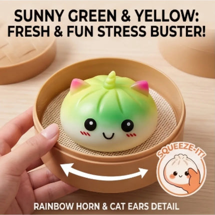 New Viral Large Rainbow Unicorn Bun Squishy Toy, Blind Box, Simulated Soup Dumpling Vent Fidget Toy for Sensory Stress Relief
