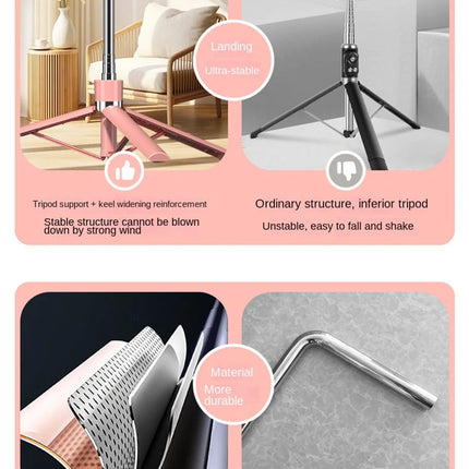 FANGTUOSI New Tripod for Smartphone Camera,Tripods Stand with Bluetooth shutter,Wireless Selfie Stick brackets with Phone Holder