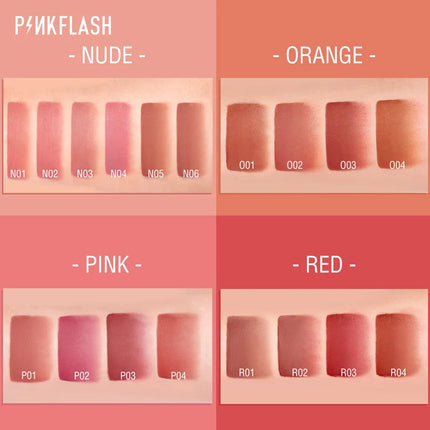 PINKFLASH Lipgloss Matte Lipstick Soft Moisturizing Red Nude Pink Melting Lip Cream Waterproof Makeup Not Fade Lip Gloss Liptint