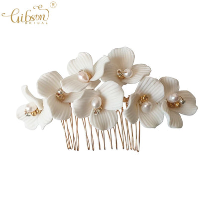 Fairy Flower Wedding Hair Accessories Jewelry Bridal Headpiece Hair Comb Women Head Ornaments