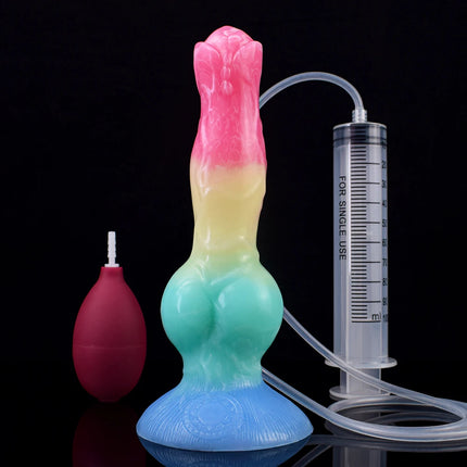 NNSX Ejaculation Dildo with Strong Sucker Wolf/Dog Anal Plug Silicone Adult Sex Toy Anal Dilator G-spot Massage Masturbation