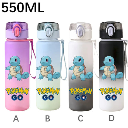 550ML Pokemon Sports Water Bottle Pikachu Mewtwo Gengar Eevee Portable Cartoon Drinking Cup Outdoor Hiking Gym Fitness Jugs