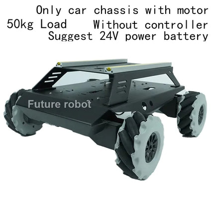 40-60Kg Load RC Tank Heavy Duty Mecanum Wheel Omnidirectional Robot 12V/24V Motor Metal Chassis for Research Programmable Robot