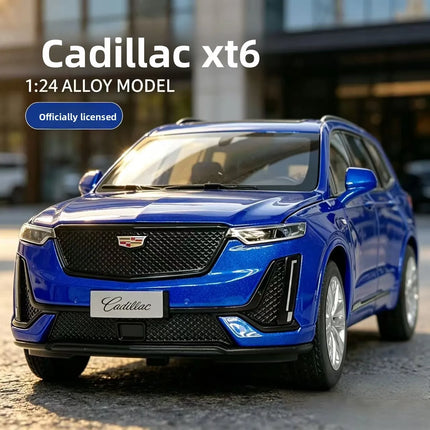 1:24 Cadillac XT6 Alloy Diecast Car Model, Pull Back with Light & Sound, 4S Store Display Ornament, Premium Gift for Boyfriend