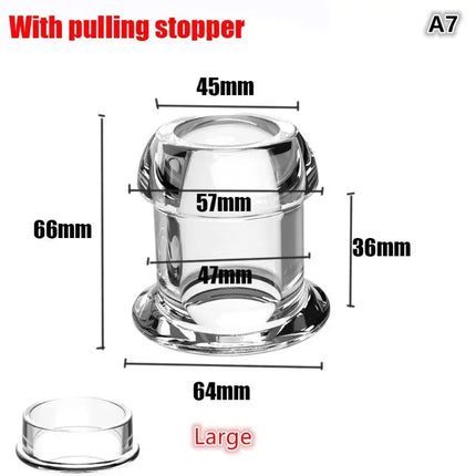 Transparent Hollow Speculum Anal Beads Butt Plug withStopper Expander Tunnel forAnus Dilation Peeking Adult Toy for Women MenGay