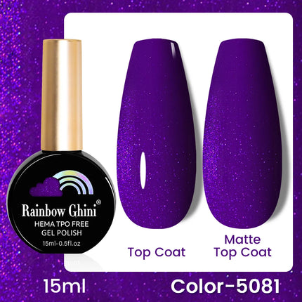 RG 15ml 17 Colors Purple Series Nail Gel Polish Semi-permanent Rich Violet Nail Polish Purple Glitter Gel Varnish For Manicure