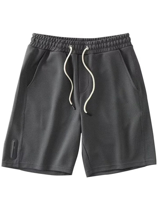 Summer Men's Waffle Y2K Shorts New Korean Fashion Drawstring Baggy Short Pants Fitness Breathable Streetwear Gym Bermuda