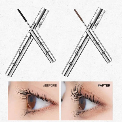 Metal Iron Lashes Mascara Waterproof Silk Fiber Mascara Black Long Curling Eyelash Extensions Non-clumping Eyes Makeup Cosmetics