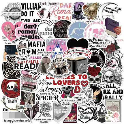 10/50/100pcs Mix Kindle Smut Bookish Dark Romance Reading Book Stickers Aesthetic DIY Scrapbooking Notebook Laptop Phone Sticker