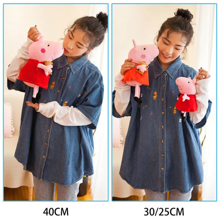 New Peppa Pig and George family cartoon plush toy dolls, blue and pink pig dolls, festival gifts, dolls, birthday gifts