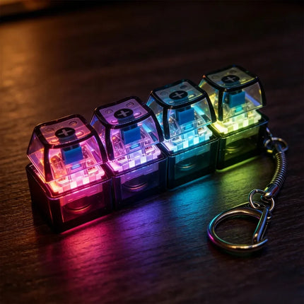 HOT Sales Fingertip Keyboard Keychain RGB Keyboard Fidget Toy with Lights for Stress Relief Decompression Calming Accessories