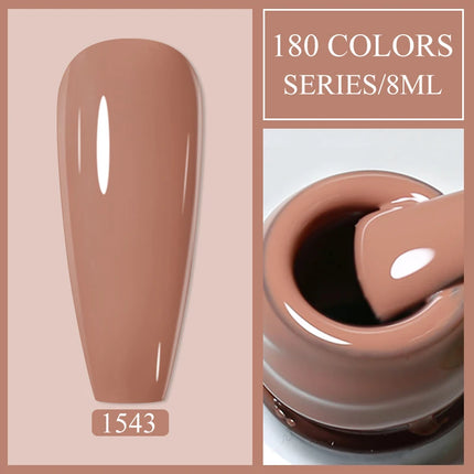Parkson 8ml HEMA TPO FREE Color Gel Nail Polish Nude Pink Red Green Collection Nail Gel Polish Glitter Soak Off UV LED Gel