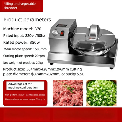 110V/220V Food Chopping Machine 5.5L Stainless Steel Vegetable Cutter Durable Copper Motor for Meat Grinder Meat Chopper