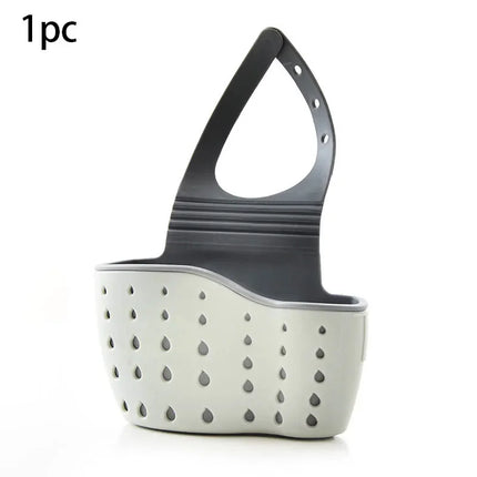 Sink Draining Hanging Basket Adjustable Kitchen Accessories Rubber Sink Bag Soap Sponge Shelf Faucet Holder for Bathroom