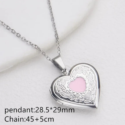 Stainless Steel Love Charm Open Heart Pendant Necklace For Women Jewelry Accessorie Valentine's Day Anniversary Gift