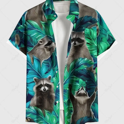 Fashion Men's Hawaiian Shirts 3D Printed Short Sleeved Button Down Lapel Shirts Oversized Tops Summer Casual Aloha Shirt For Men