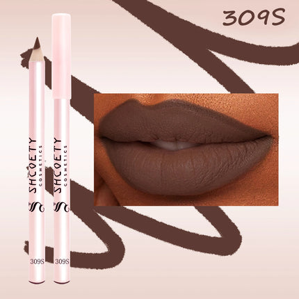 Matte Lip Liner Pencil Set of 12 Nude &Brown Shades Highly Pigmented Smooth Velvet Finish Long-Lasting Waterproof & Smudge-Proof