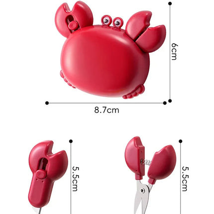 Crab Magnetic Bottle Opener 4-in-1 Kitchen Tool Set Beer Opener, Mini Scissors, Box Cutter, Fridge Magnet, Cute Cartoon Gadget