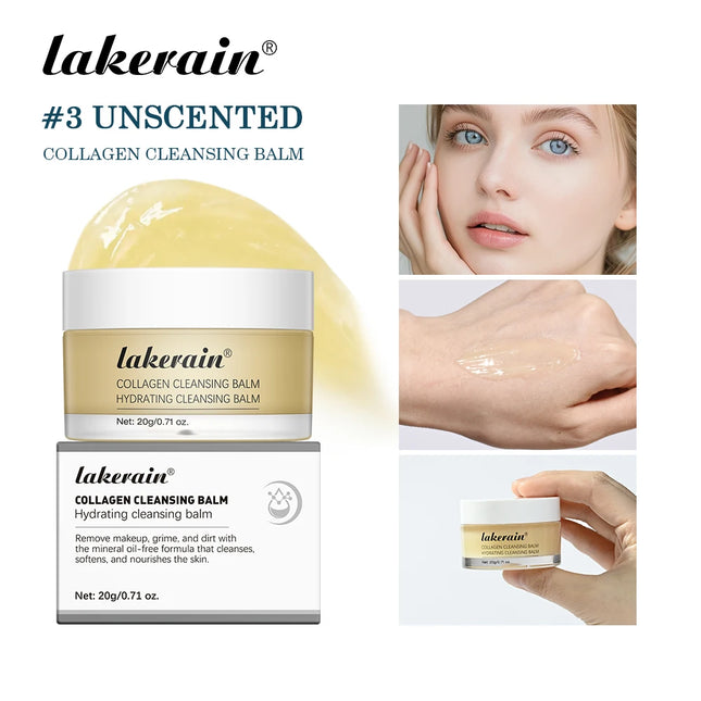 Pro-Collagen Cleansing Balm 3in1 Facial Cleanser For All Skin Types Soften Deep Cleanse Hydrate Makeup Non-greasy Cleansing Balm