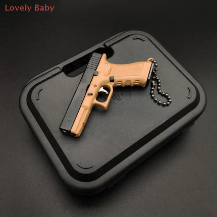 1:3 Model Gun Keychain Empty Case Miniature Alloy Pistol Suitcase Black Plastic Box 1:3 Toy Gun Plastic Suitcase Accessory