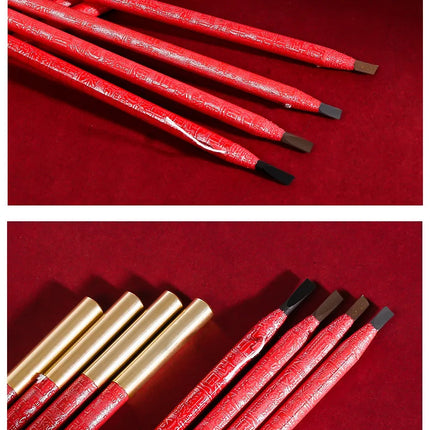 Long Lasting Waterproof  Eyebrow Pencils Peel Off  Red Lip Pencil Set For Microblading Permanent Makeup Pen Eye Liner Gel Pen