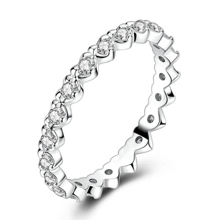 Shine Zircon Ring 925 Silver Original Stone Multi Layer Simple Infinitely Wide Rings For Women FineJewelry Wedding Party Gift
