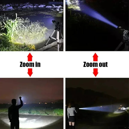 Mini LED Flashlight COB+XPE Portable Torch USB Charging Camping Lantern Zoomable Focus Light Tactical Flashlight with Pen Clip