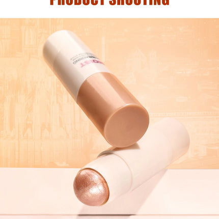 [Natural Glowup] 1pc Glowup Highlighter Stick | Natural Brightening Face Contour & Highlight Makeup, Medium Coverage, Buildable
