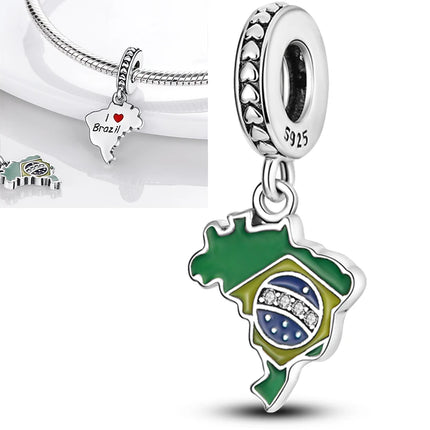 New 925 Sterling Silver Cactus Four Leaf Clover Charm Spring Green Series Bead Pendant For Original Beads Bracelet DIY Jewelry