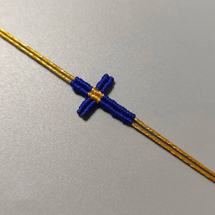 Hand-Woven Macrame Cross Bracelet Adjustable Bohemian Style Jewelry for Women Girls