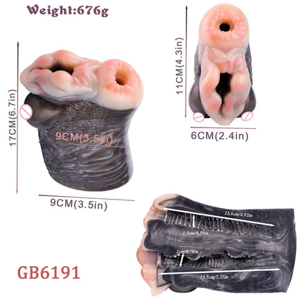 GEEBA Dual Channel Soft Silicone Male Masturbator Realistic Vagina Pocket Pussy Men's Stroker Adult18+ Onahole Sex Toys For Men
