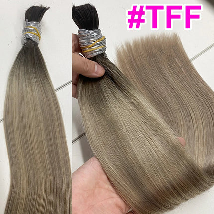 100% Real Human Vietnamese Hair Extensions no Weft Honey Blond Hair Bulks Virgin Hair Straight Weaving Hair for Braiding