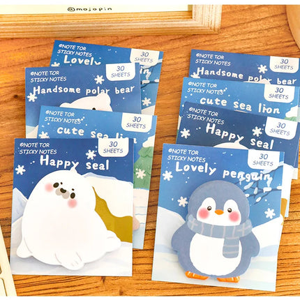 Ins Cartoon Cute Animal Sticky Note Student Special-shaped Penguin Note Book Can Paste Messages and Notes N Times Memo Pad