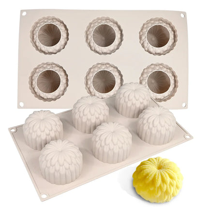 New Arrival 12 Hole Chrysanthemum Silicone Mousse Cake Mold DIY Sweet Flower Bud Mould Jelly Pudding Chocolate Fruit Baking Tool