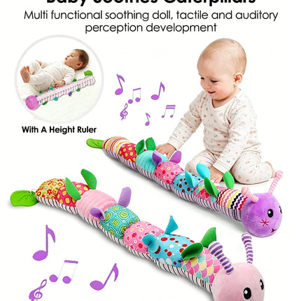 Baby Rattle Musical Caterpillar Worm Soft Infant Plush Toys Educational Interactive Sensory Toy for Babies Newborn Toddler Gift
