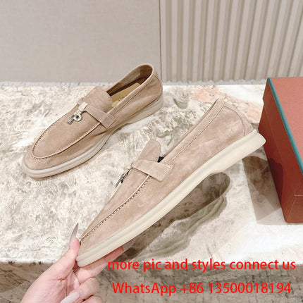 Designer luxury 2026 new casual women's fashionable and comfortable versatile loafers all leather flat shoes